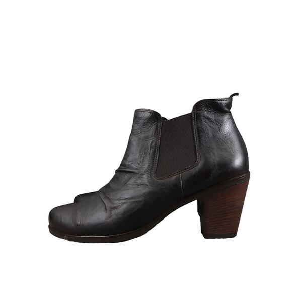 Paul Green Shoes Womens 9 Bootie Block Heel Chelsea Slouch Leather Classic Black - Picture 4 of 16